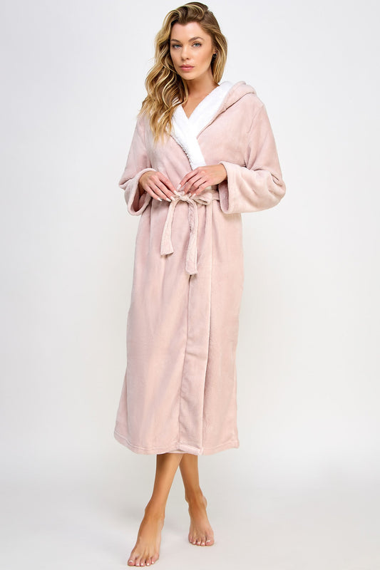 Janette Plush Fleece Hooded Robe – Ultimate Comfort for Cozy Evenings